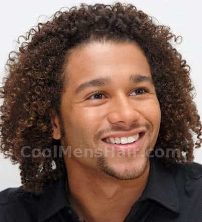 Corbin Bleu long curly haircut picture for African men.