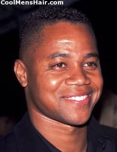 Image of Cuba Gooding Jr taper fade haircut. 