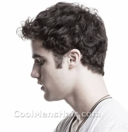 The side view of Darren Criss hairstyle.