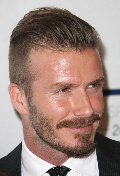 David Beckham slick back undercut hair.
