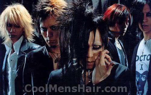 Photo of Dir En Grey (Japanese visual kei band) hairstyle.