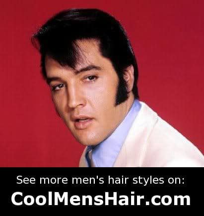 Image of Elvis Presley mutton chop sideburns. 