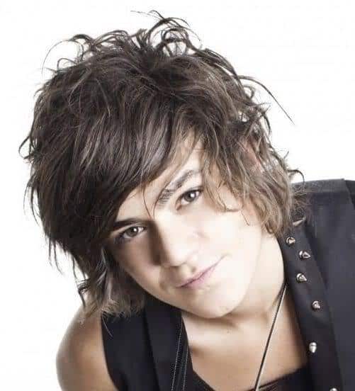 Picture of Frankie Cocozza messy hairstyle.