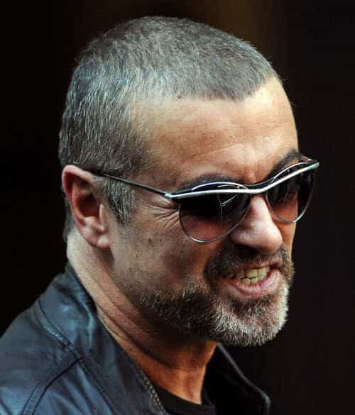 Photo of George Michael short hairstyle.