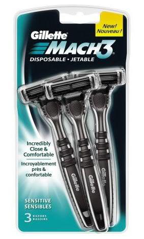Image of Gillette Mach3 Disposable.
