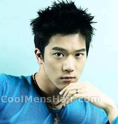 Image of Won Bin spiky hair.