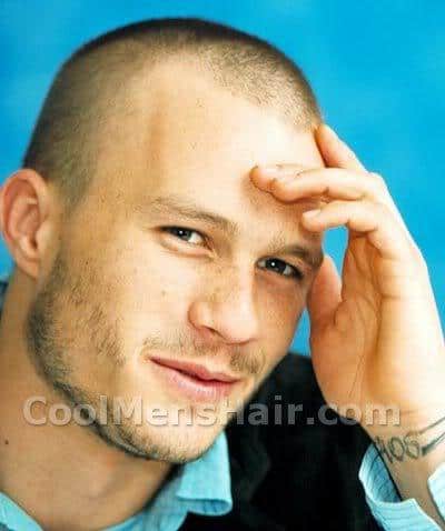 Heath Ledger buzz cut hairstyle.