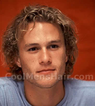 Heath Ledger medium length curly hairstyle. 