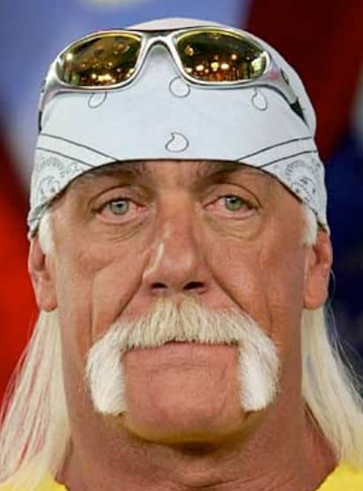 Photo of Hulk Hogan with the Horseshoe moustache. 