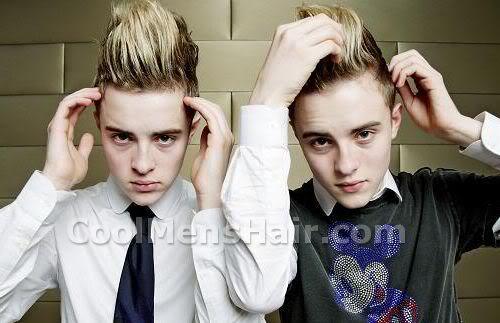 Image of Jedward blonde quiff hairstyles.