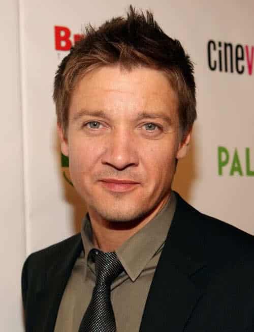 Image of Jeremy Renner spiky hairstyle.