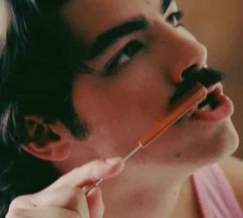 Photo of Joe Jonas mustache.
