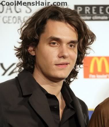 Photo of John Mayer natural curly hairstyle for men. 