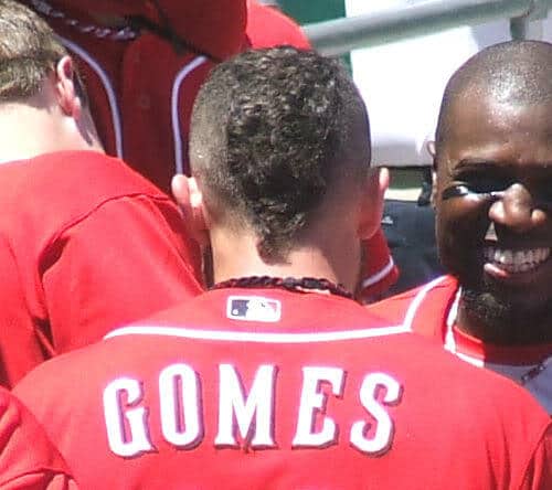 Image of Jonny Gomes mohawk hairstyle the back view.