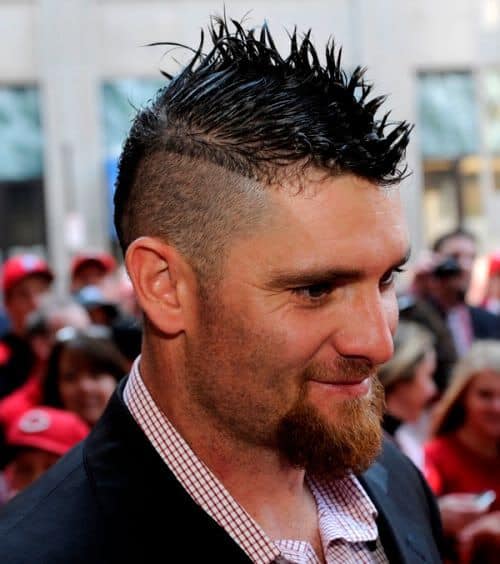 Picture of Jonny Gomes longer mohawk hairstyle.