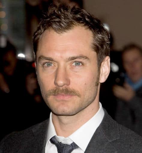 Photo of Jude Law with English Gent moustache.