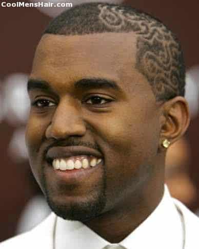Image of Kanye West tribal hairstyle.
