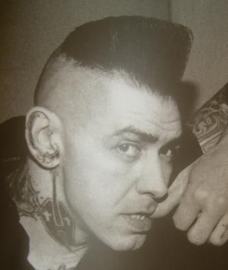 Photo of Kim Nekroman psychobilly hairstyle.