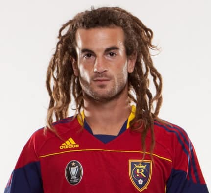 Photo of Kyle Beckerman dreadlocks hairstyle.