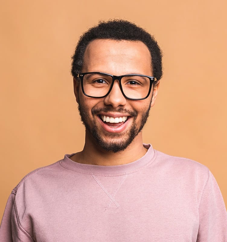 Lightskin Haircut for Men with Glasses