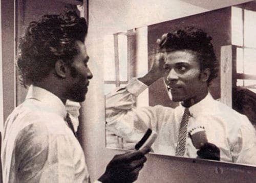 Picture of Little Richard 1950s hairstyle.