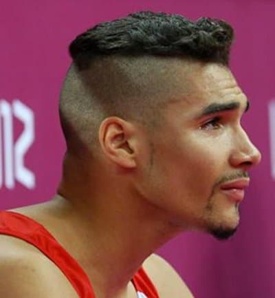 Photo of Louis Smith hair with shaved sides and back.