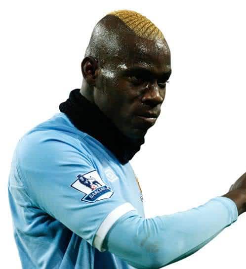 Image of Mario Balotelli wide mohawk hair.