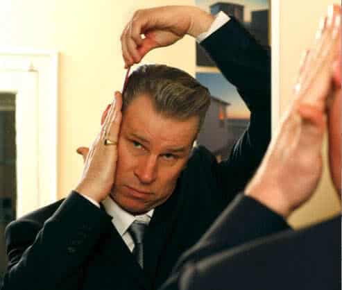 Picture of Mark Kermode quiff hair.