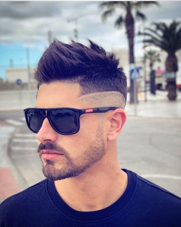 Medium hairstyles for men with spiky thick hair 