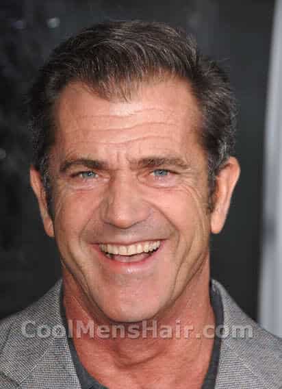 Mel Gibson short hairstyle picture for older men.