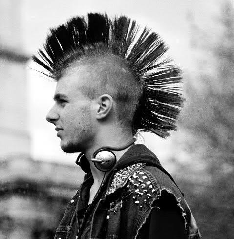 single strip mohawk hairstyle.