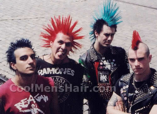 Picture of Punk men with punk hairstyles.