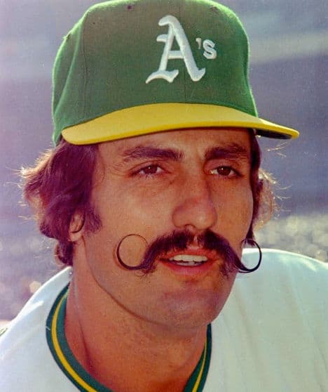 Photo of Rollie Fingers with the Handlebar moustache. 