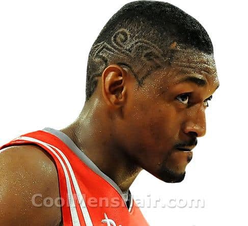 Image of Ron Artest hairstyle.
