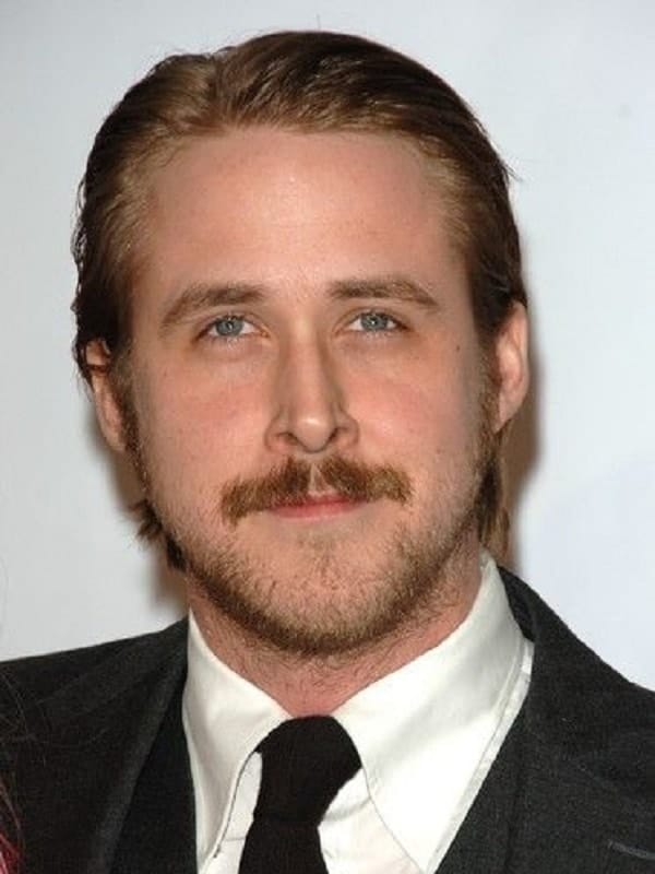 Ryan Gosling hairstyles with mustache 