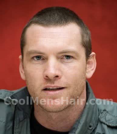 Picture of Sam Worthington buzz cut hairstyle. 
