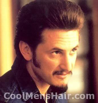 Sean Penn pompadour hairstyle photo. 