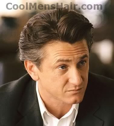 Image of Sean Penn combed hair. 
