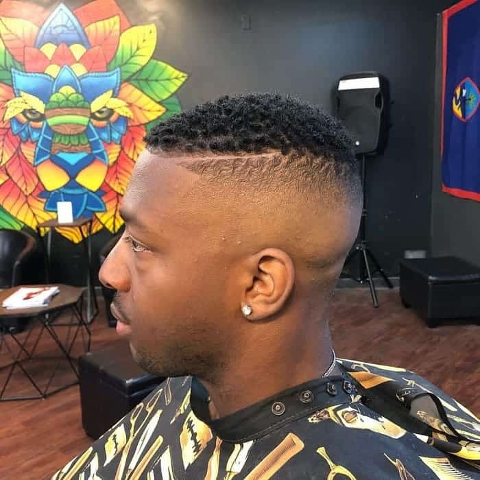 high temp fade with part and curls