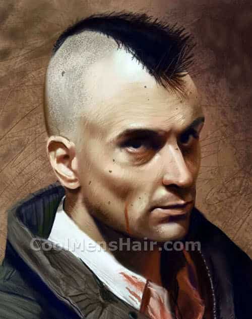 Picture of Travis Bickle mohawk hairstyle.