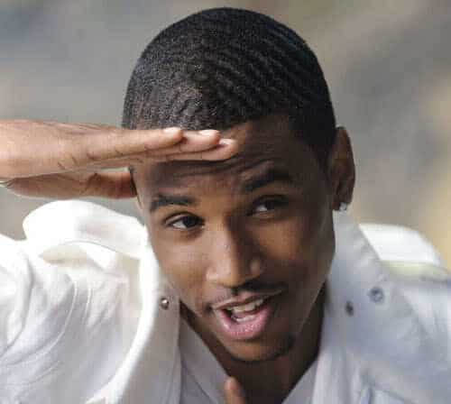 Image of Trey Songz 360 waves hairstyle.