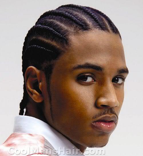 Photo of Trey Songz cornrows hairstyle.