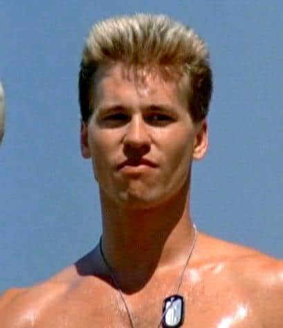 Picture of Val Kilmer hairstyle in the movie Top Gun.