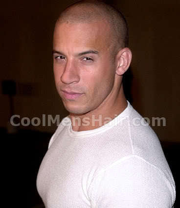 Photo of Vin Diesel shaved head.