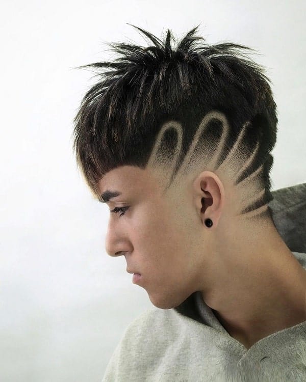 Young Men Haircut With Design