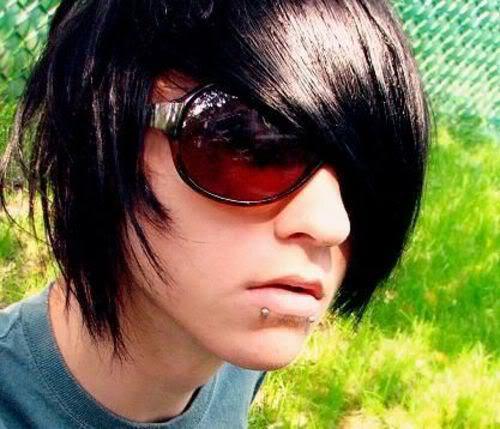 Photo of Alex Evan emo guy hairstyle.