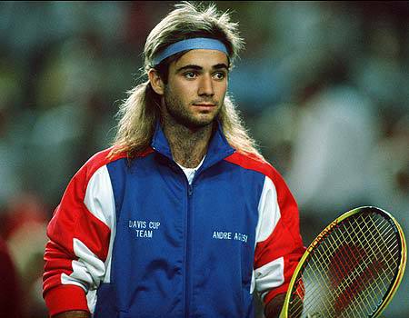 Andre Agassi mullet hair picture.