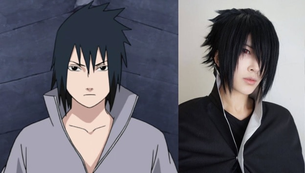 Sasuke Uchiha's hairstyle with black hair