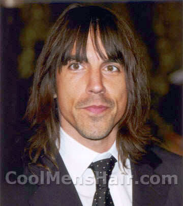 Image of Anthony Kiedis long hairstyle with fringe.