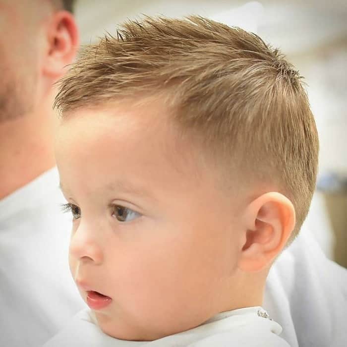 baby boy with crew cut